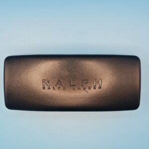 Ralph Lauren Black Clam Shell Eye Glass Sunglass Case Designer Syn Leather